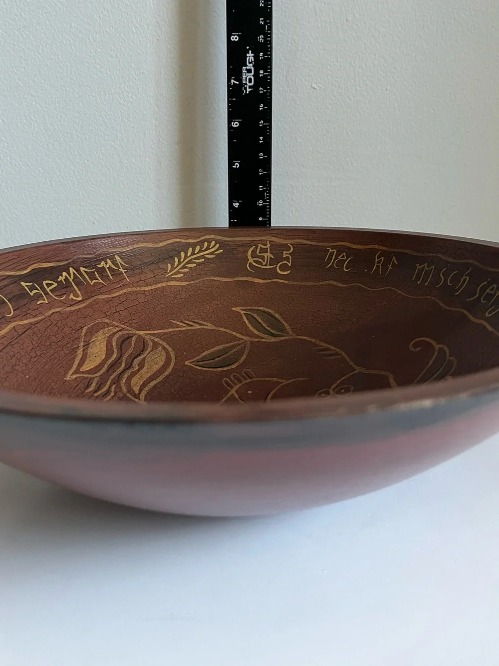 Vintage Primitives By Kathy Graybill Wooden Bowl Bird Painted Folk Rustic Decor